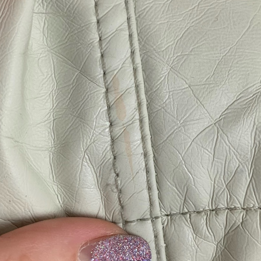 j2 Jou Jou Cream Faux Vegan Leather Jacket - Picture 8 of 9